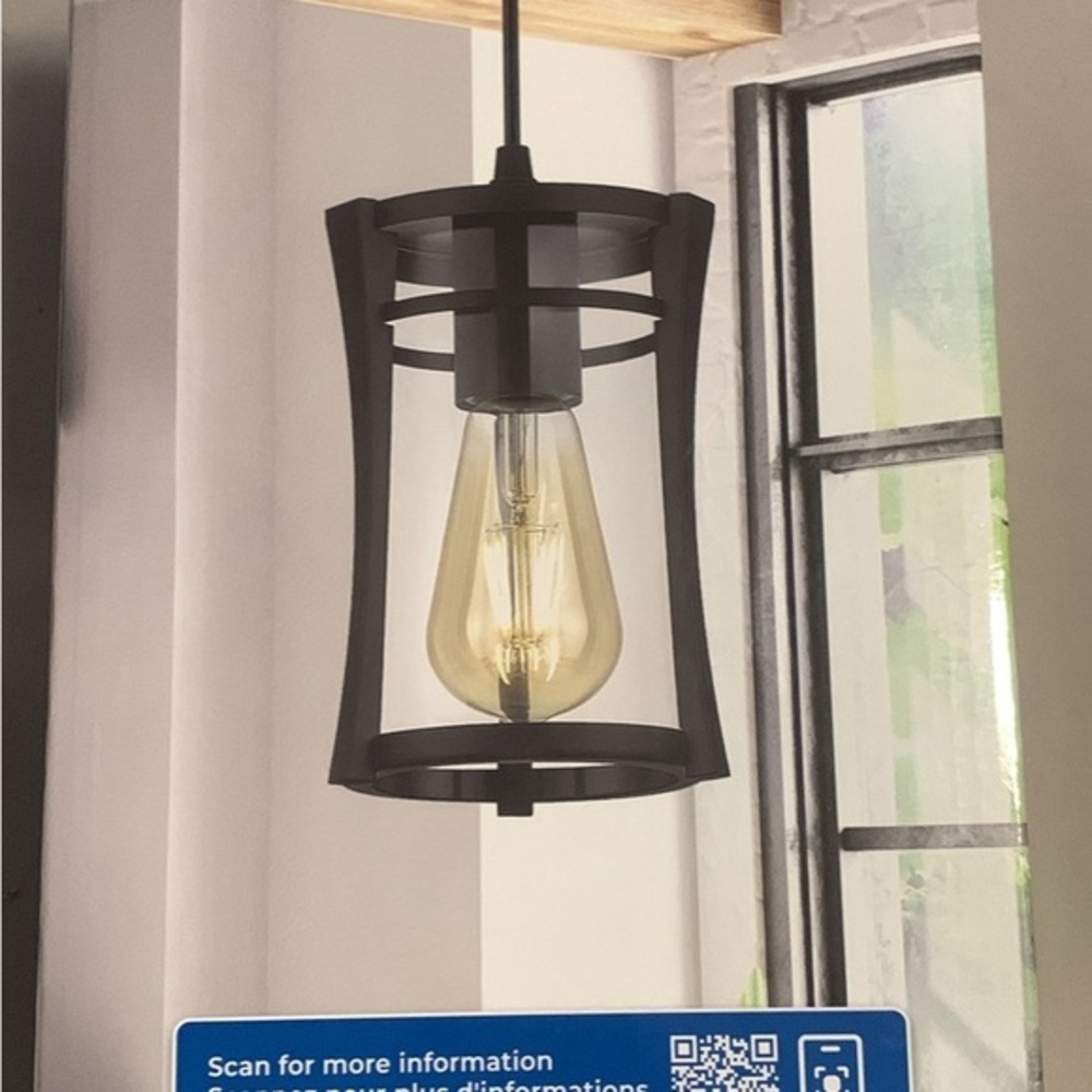 New modern black pendulum light fixture in box